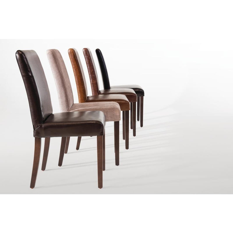 Bolero Faux Leather Dining Chairs Brown (Pack of 2)