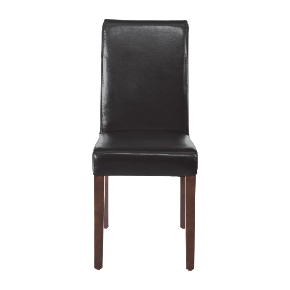 Bolero Faux Leather Dining Chairs Black (Pack of 2) - GF954