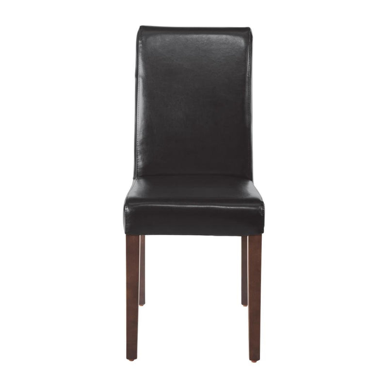 Bolero Faux Leather Dining Chairs Black (Pack of 2)