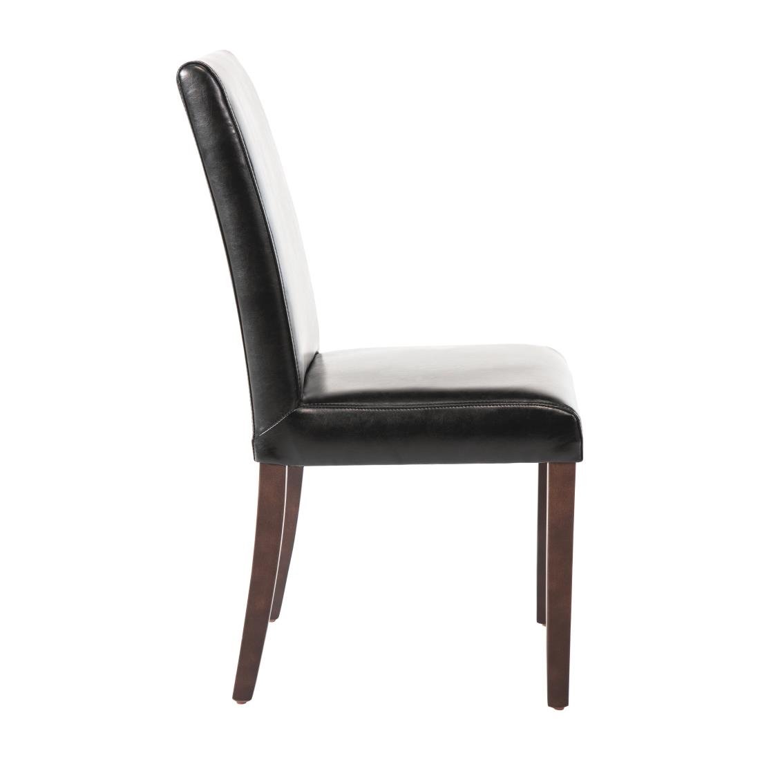 Bolero Faux Leather Dining Chairs Black (Pack of 2) - GF954
