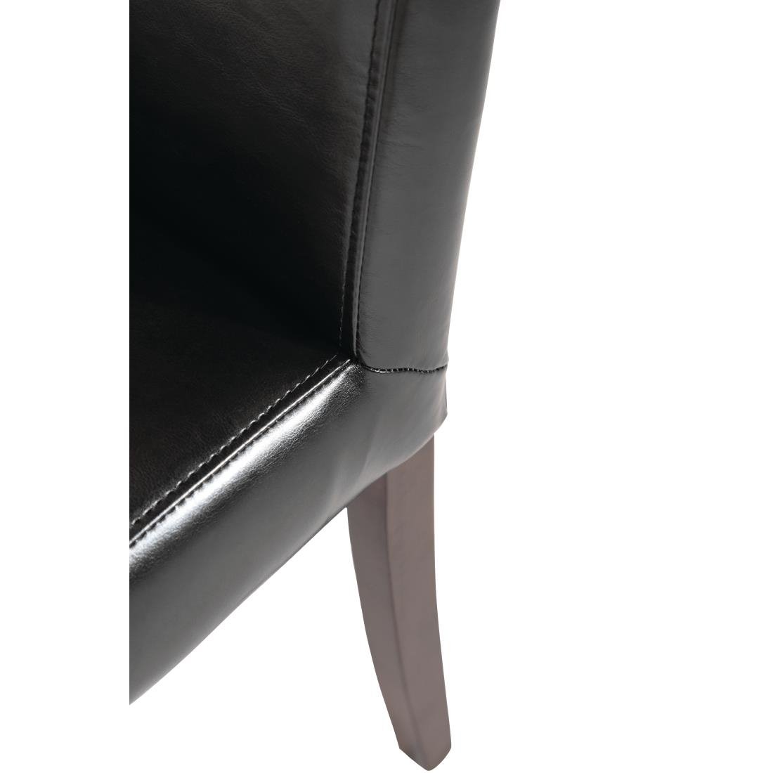 Bolero Faux Leather Dining Chairs Black (Pack of 2) - GF954