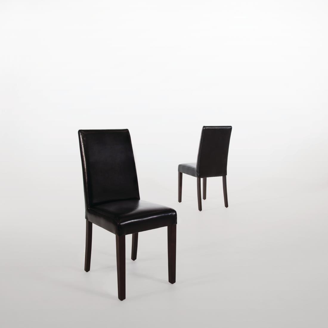 Bolero Faux Leather Dining Chairs Black (Pack of 2) - GF954