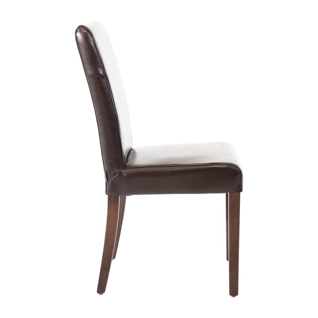 Bolero Faux Leather Dining Chairs Brown (Pack of 2) - GF955