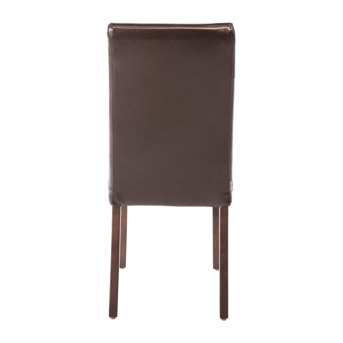 Bolero Faux Leather Dining Chairs Brown (Pack of 2) - GF955