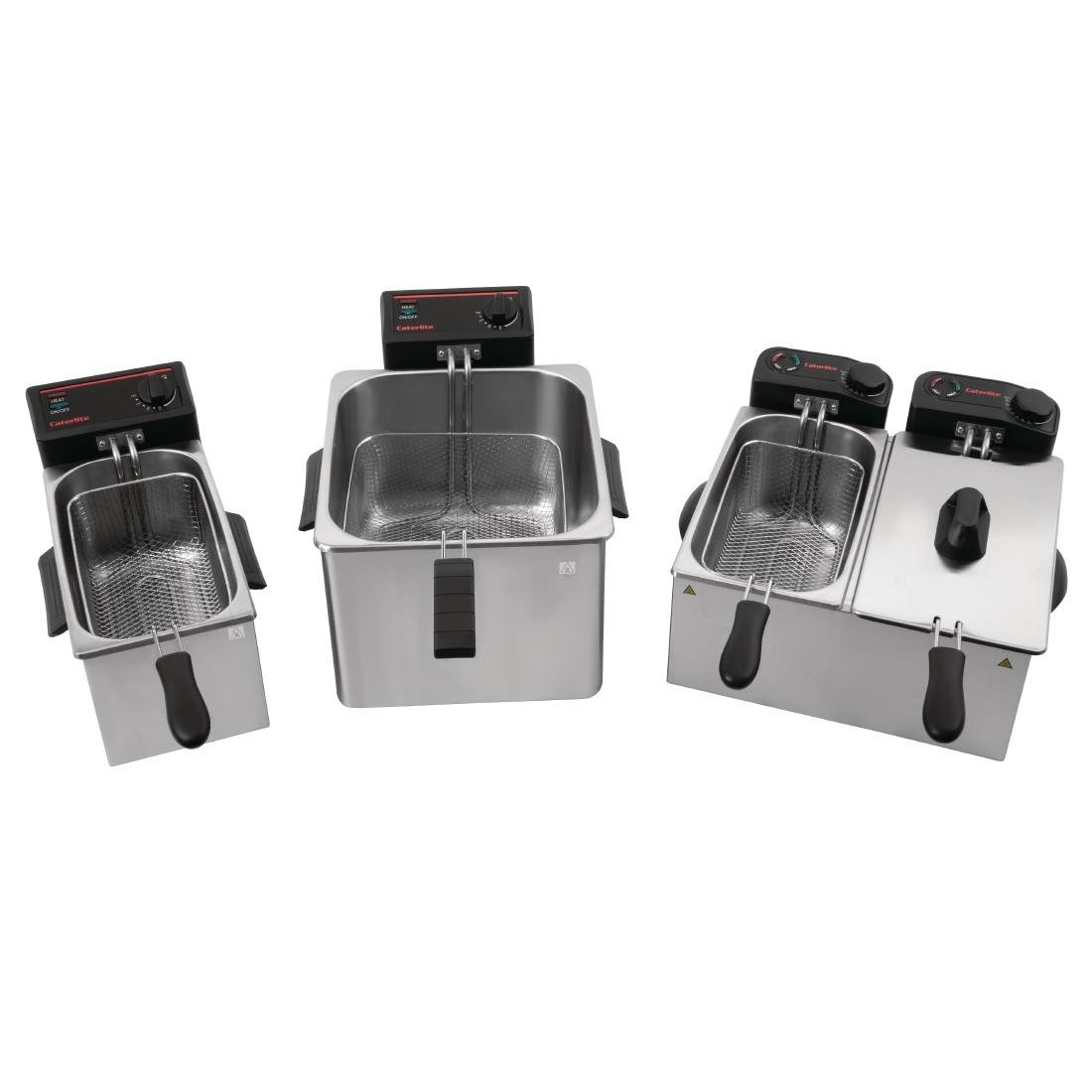Caterlite Light Duty Twin Tank Twin Basket Countertop Fryer 2x 3.5Ltr - GG199-A
