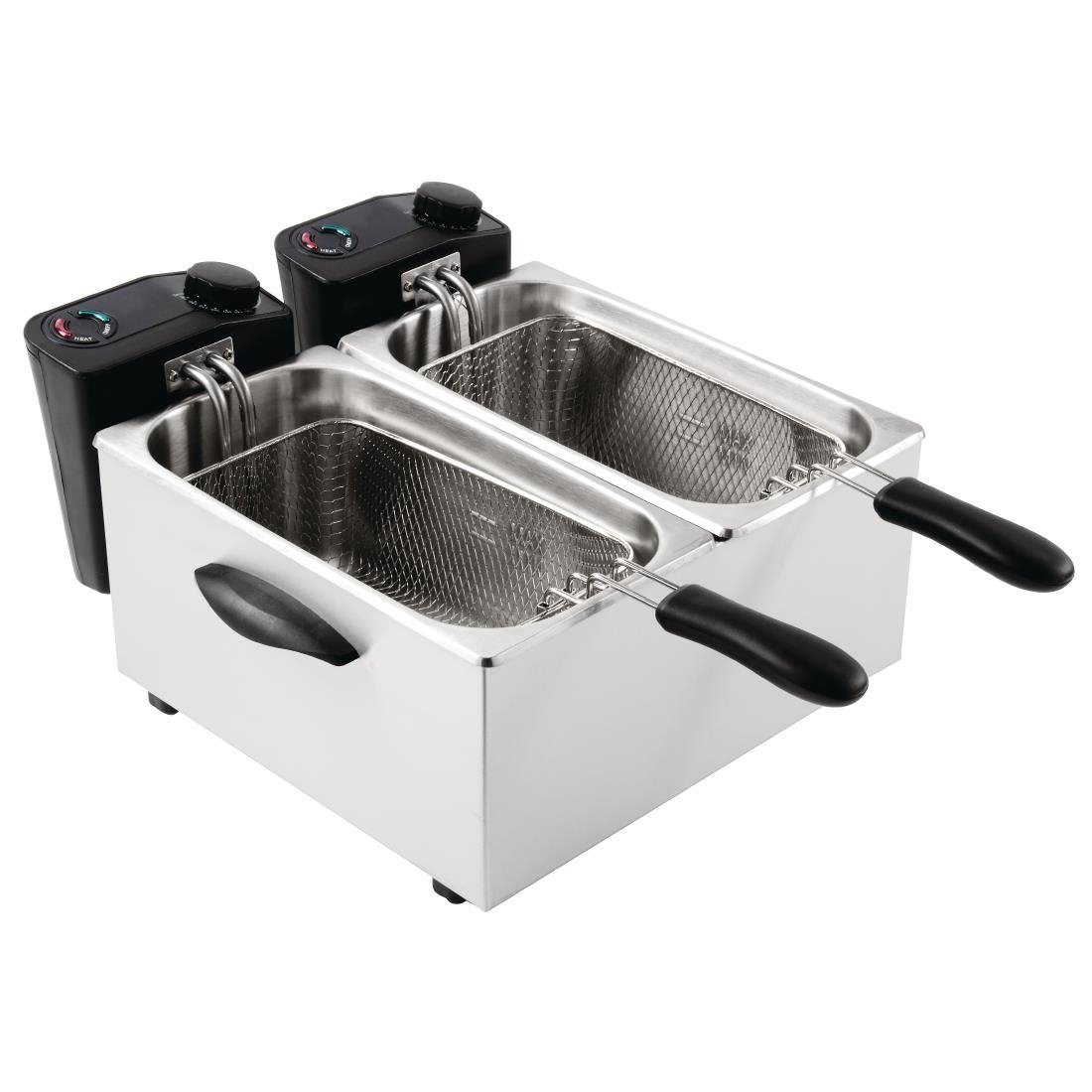 Caterlite Light Duty Twin Tank Twin Basket Countertop Fryer 2x 3.5Ltr - GG199-A