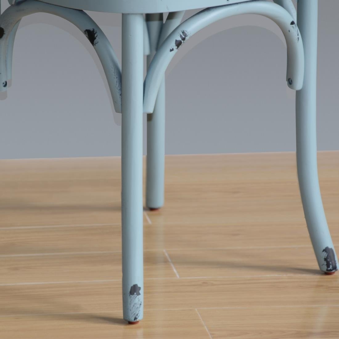 Bolero Blue Wooden Dining Chairs with Backrest (Pack of 2) - GG655