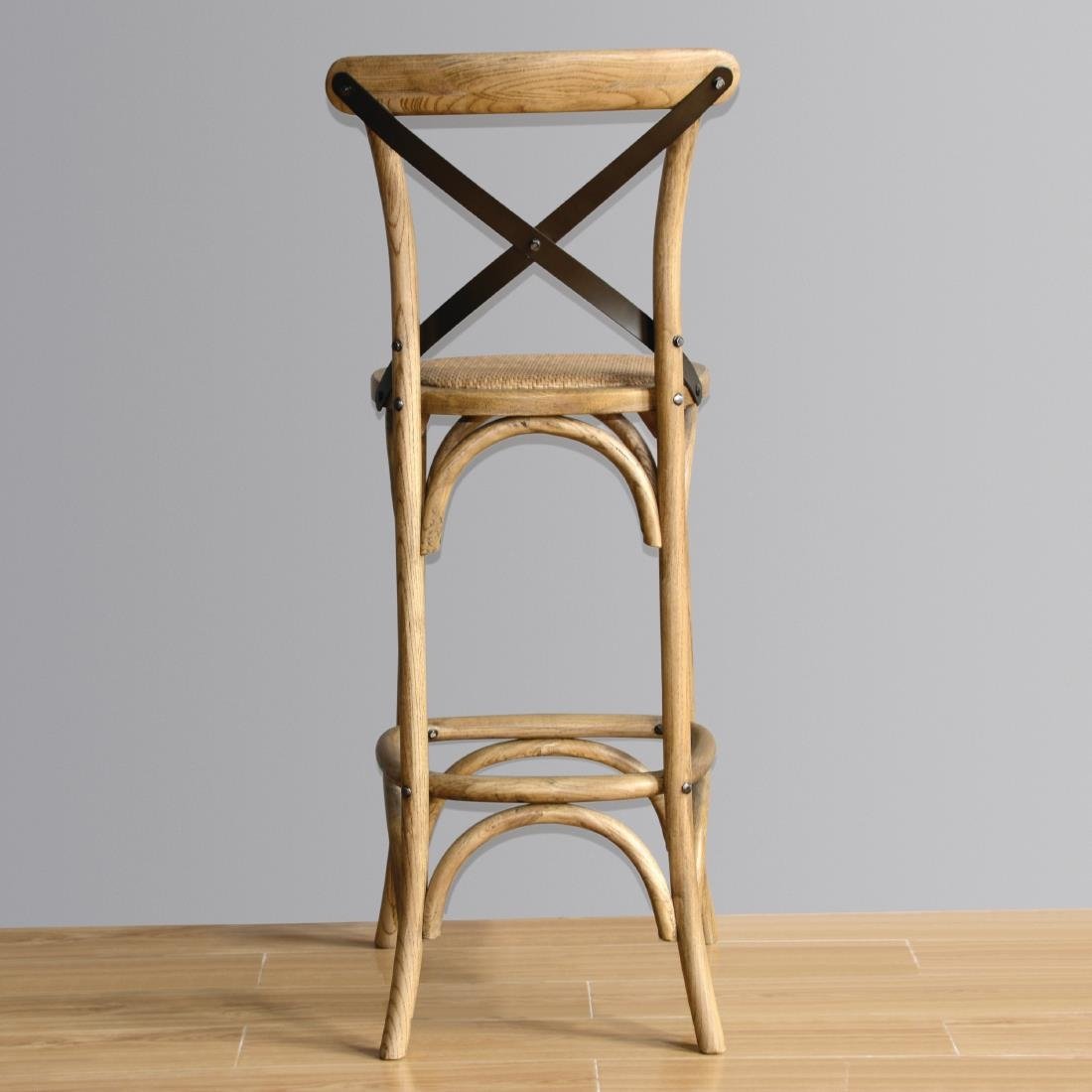 Bolero Wooden Bar Stool with Backrest - GG657