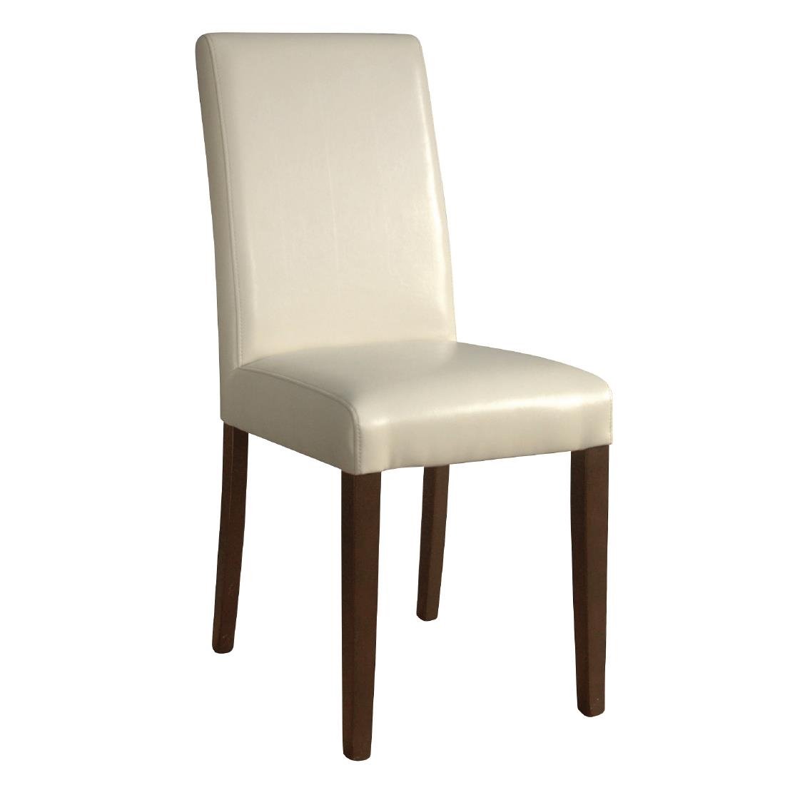 Bolero Faux Leather Dining Chairs Cream (Pack of 2) - GH444