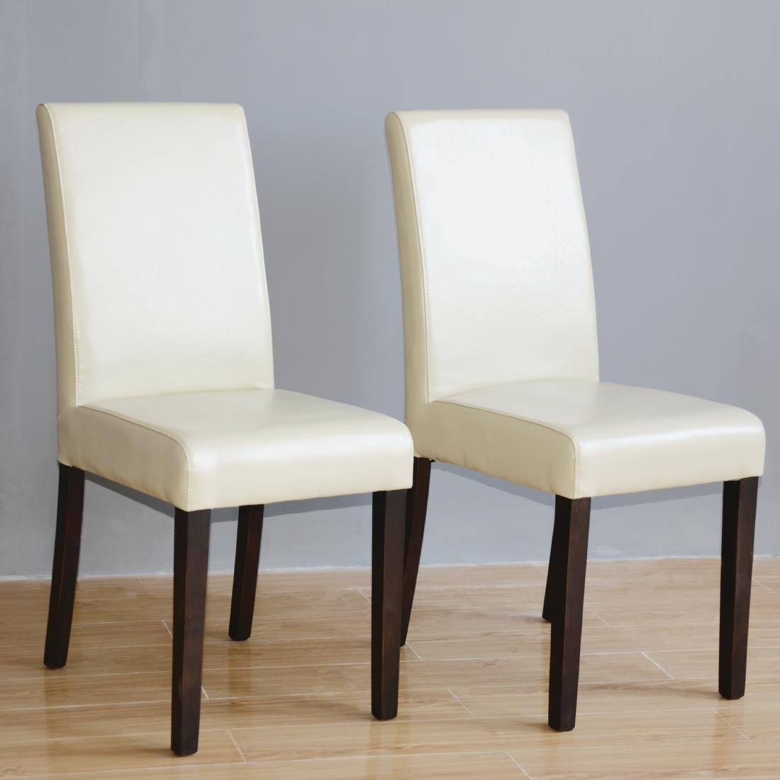 Bolero Faux Leather Dining Chairs Cream (Pack of 2) - GH444