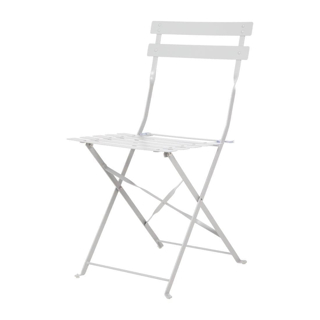 Bolero Grey Pavement Style Steel Folding Chairs (Pack of 2) - GH551