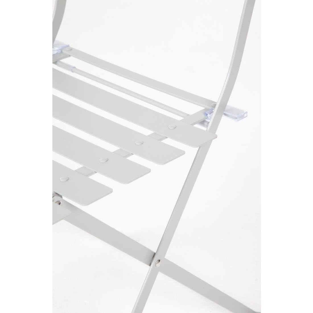 Bolero Grey Pavement Style Steel Folding Chairs (Pack of 2) - GH551