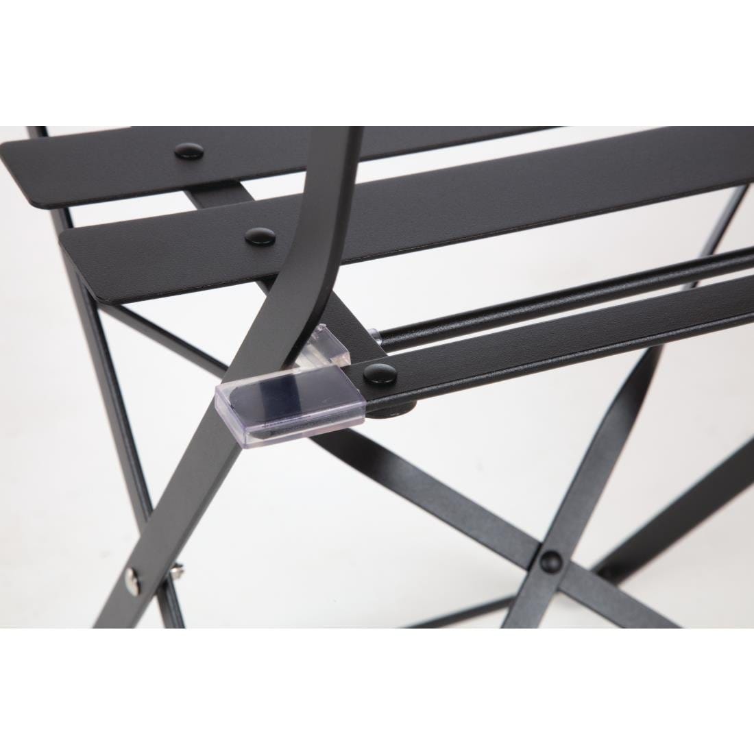 Bolero Black Pavement Style Steel Folding Chairs (Pack of 2) - GH553