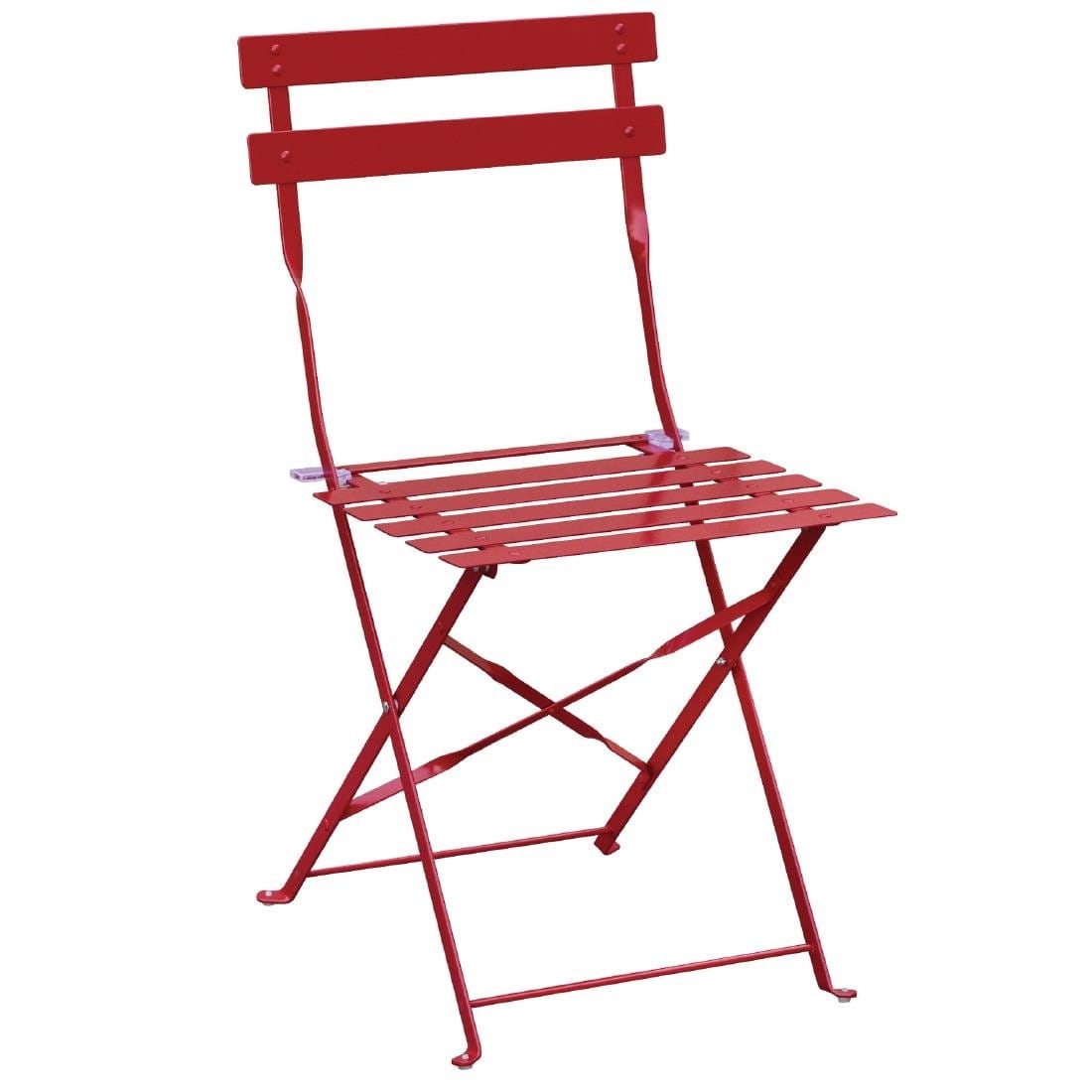 Bolero Red Pavement Style Steel Folding Chairs (Pack of 2) - GH555