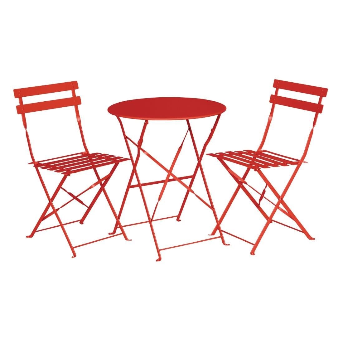 Bolero Red Pavement Style Steel Folding Chairs (Pack of 2) - GH555