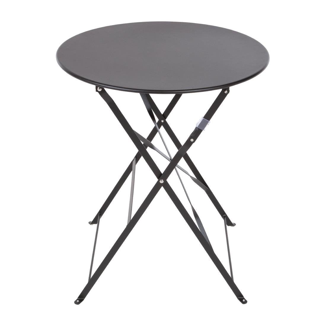 Bolero Black Pavement Style Steel Table 595mm - GH558