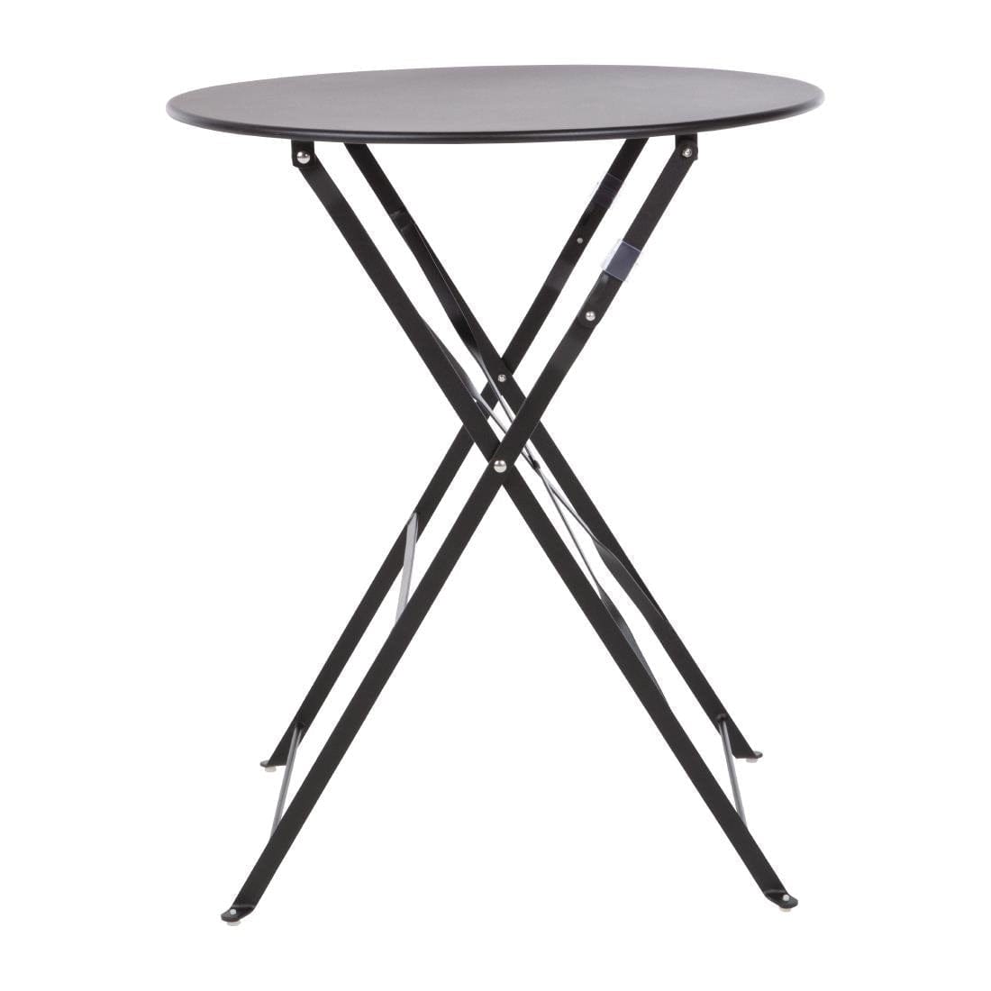 Bolero Black Pavement Style Steel Table 595mm - GH558
