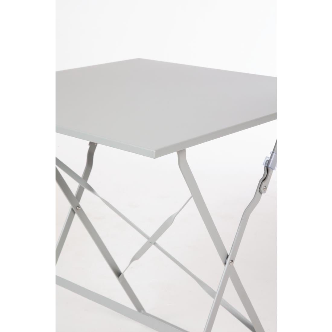 Bolero Grey Square Pavement Style Steel Table - GK988