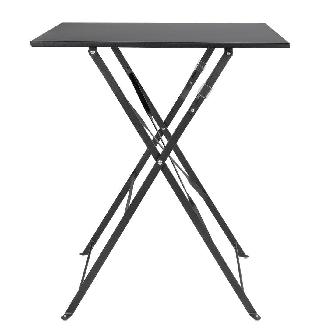 Bolero Black Square Pavement Style Steel Table - GK989