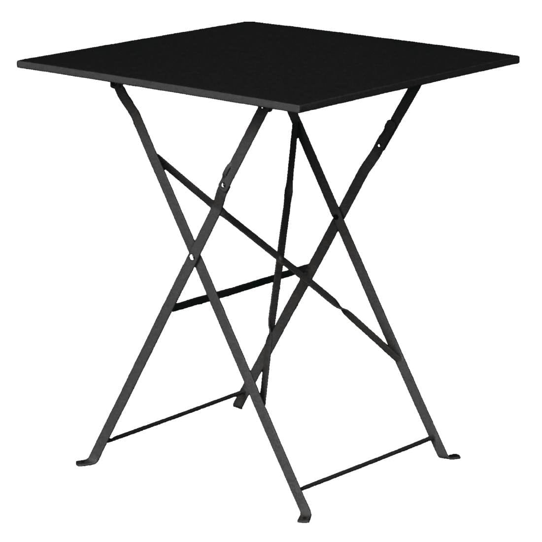 Bolero Black Square Pavement Style Steel Table - GK989