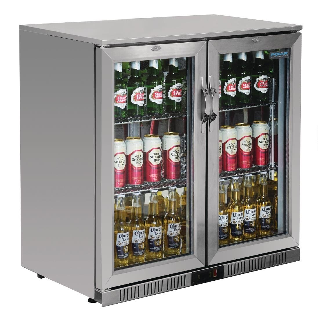 Polar G-Series Counter Back Bar Cooler with Hinged Doors Stainless Steel 208Ltr - GL008-A