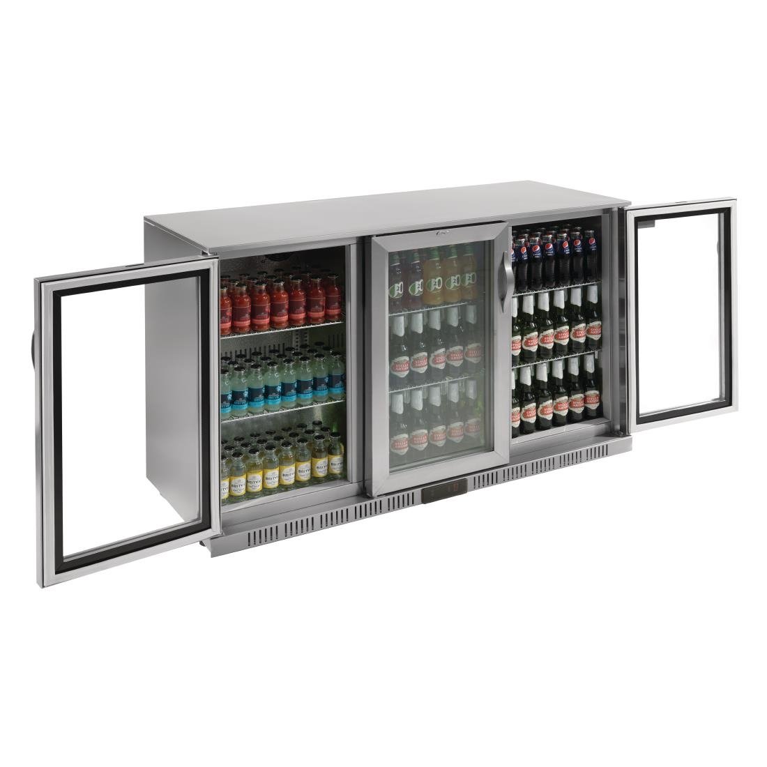Polar G-Series Counter Back Bar Cooler with Hinged Doors Stainless Steel 330Ltr - GL009-A