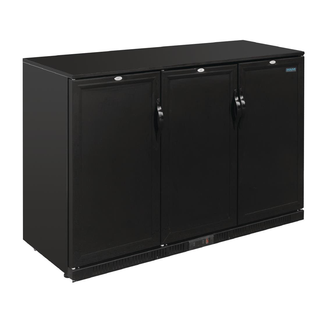 Polar G-Series 900mm Triple Solid Door Back Bar Cooler in Black 330Ltr - GL017-A