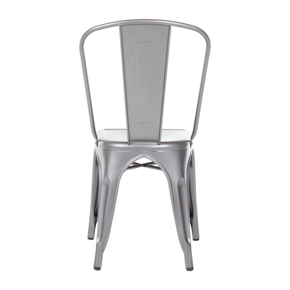 Bolero Gun Metal Grey Steel Bistro Side Chair (Pack of 4) - GL329