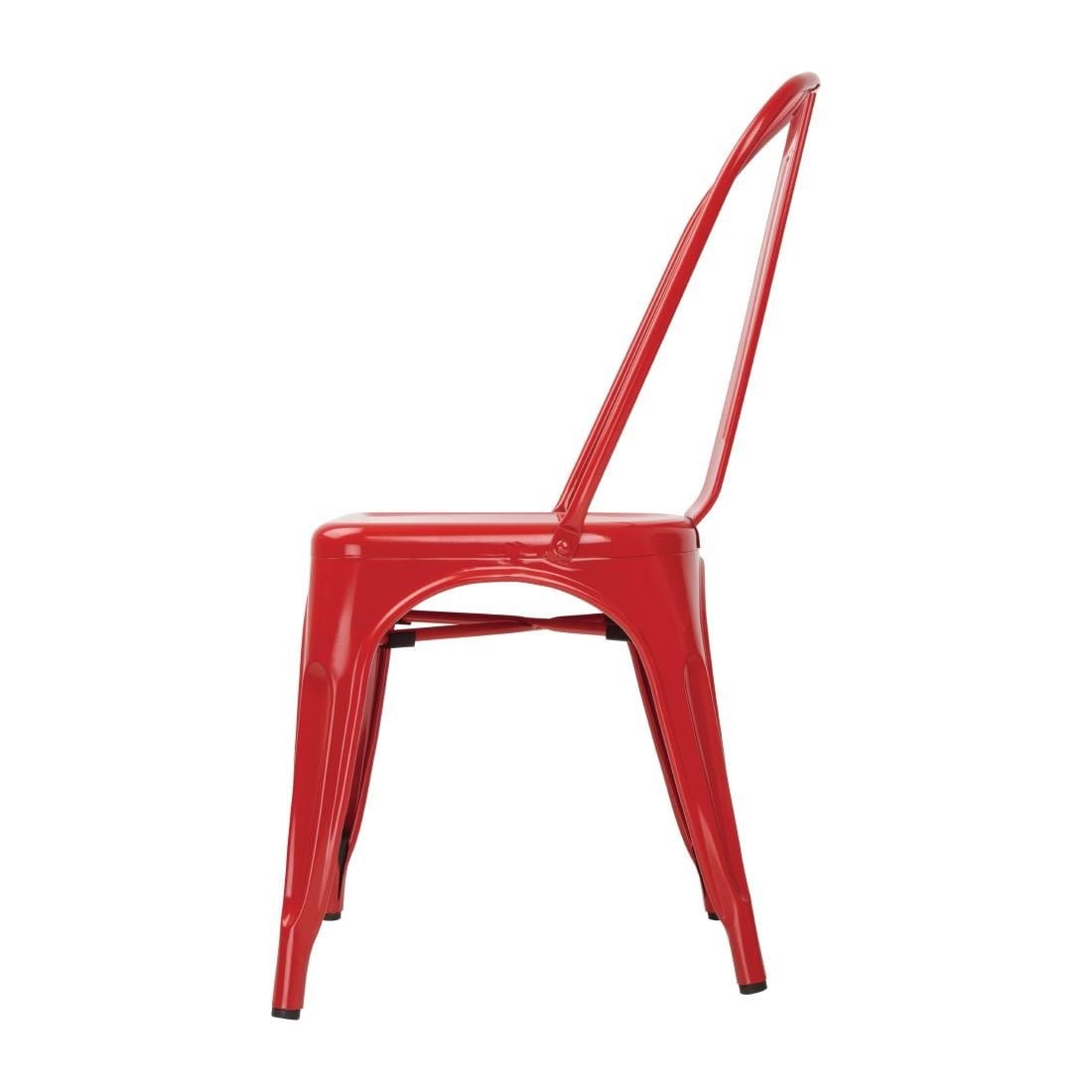 Bolero Red Steel Bistro Side Chair (Pack of 4) - GL330