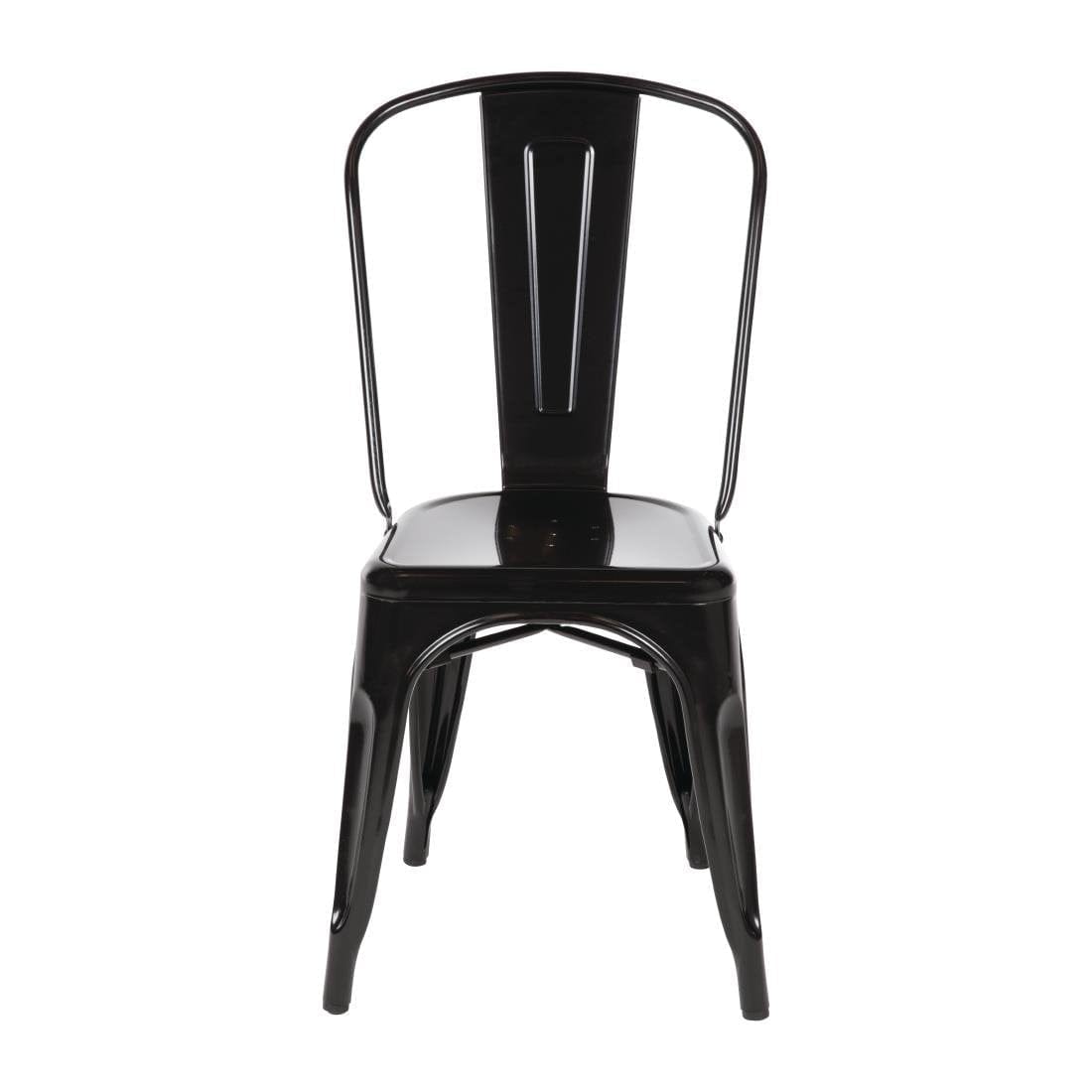 Bolero Black Steel Bistro Side Chair (Pack of 4) - GL331