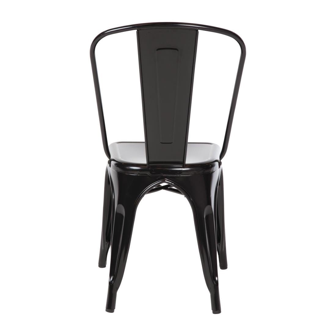 Bolero Black Steel Bistro Side Chair (Pack of 4) - GL331