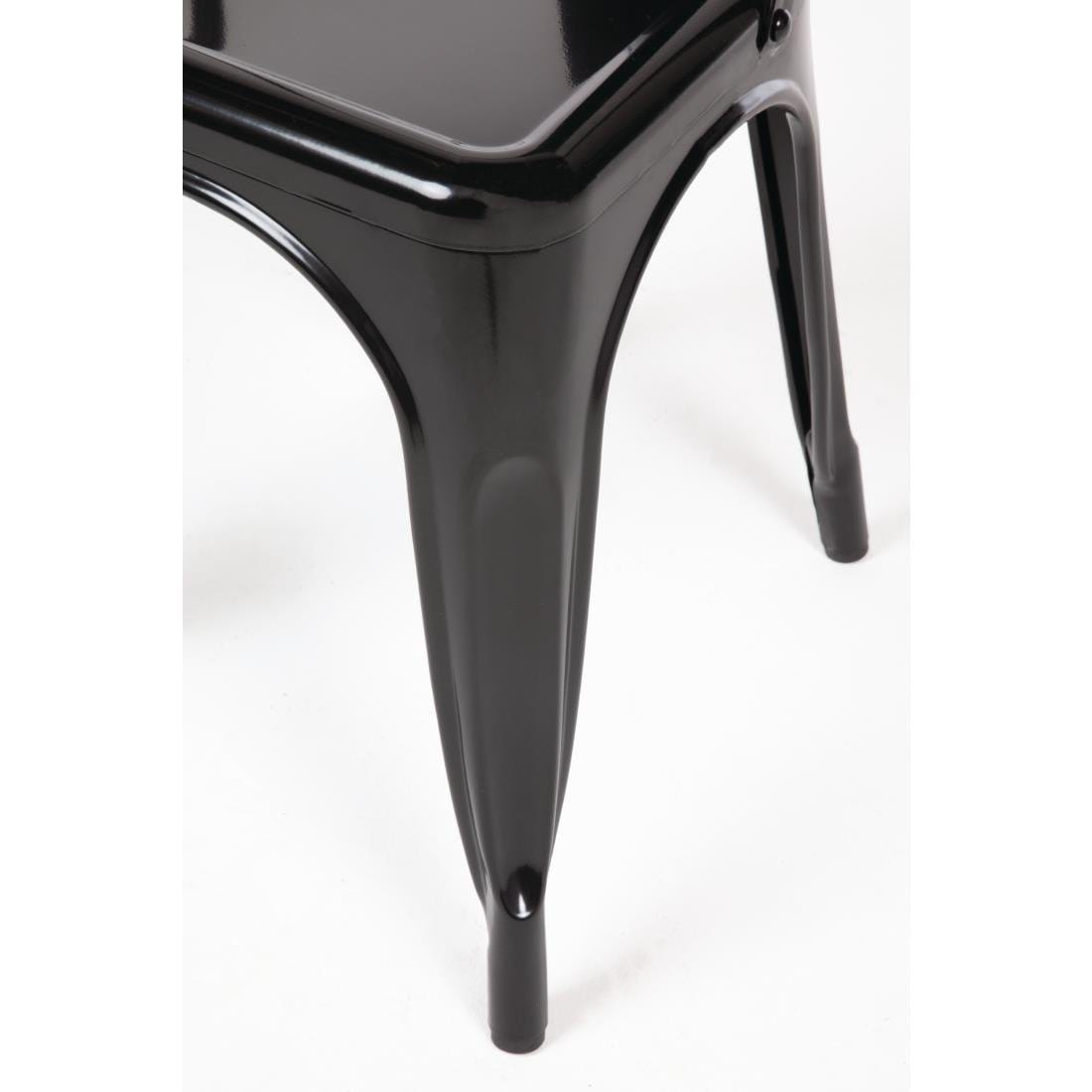 Bolero Black Steel Bistro Side Chair (Pack of 4) - GL331
