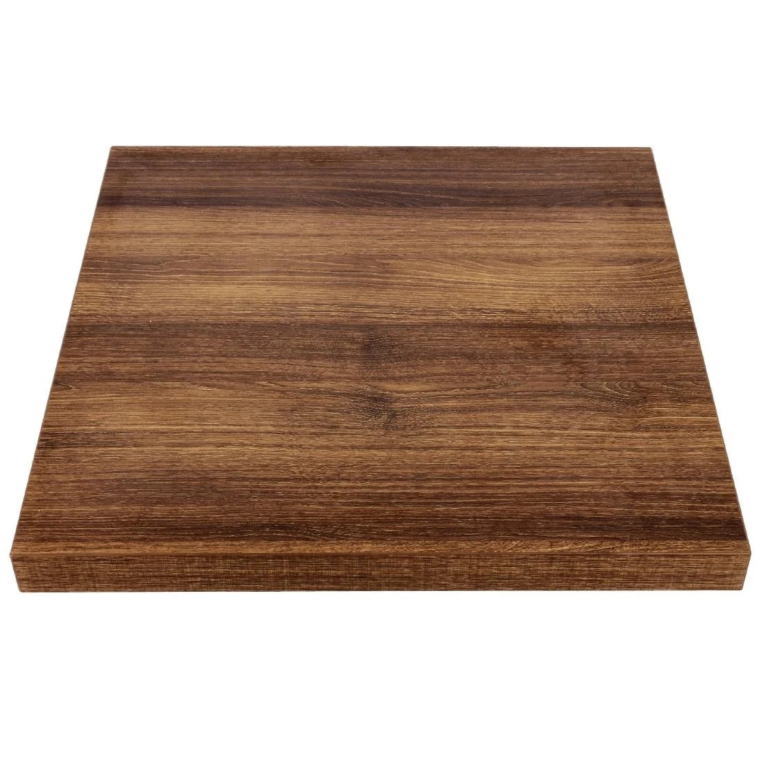 Bolero Pre-drilled Square Table Top Rustic Oak 600mm - GR324