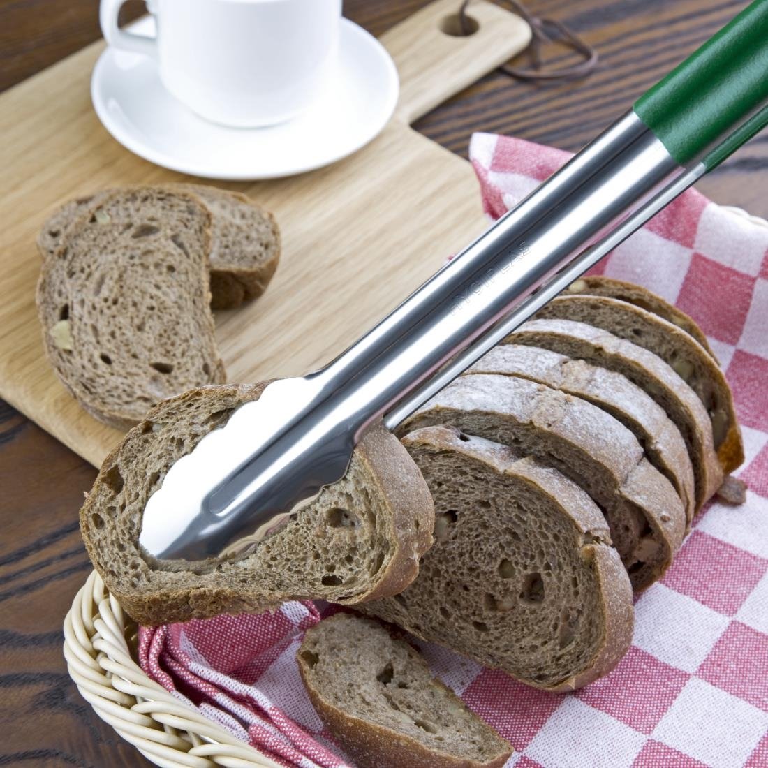 Hygiplas Colour Coded Serving Tong Green 405mm - HC851