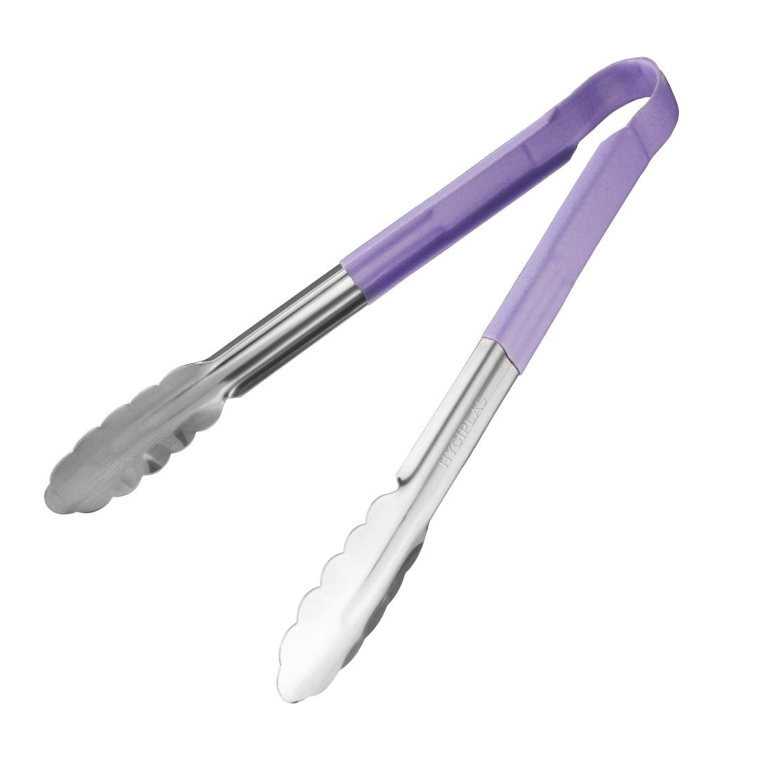 Hygiplas Colour Coded Purple Serving Tongs 300mm - HC852