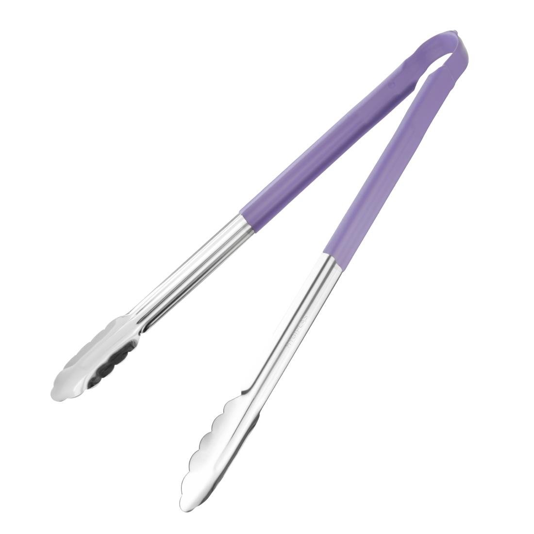Hygiplas Colour Coded Serving Tong Purple 405mm - HC853