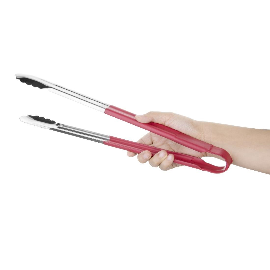 Hygiplas Colour Coded Serving Tong Red 405mm - HC854