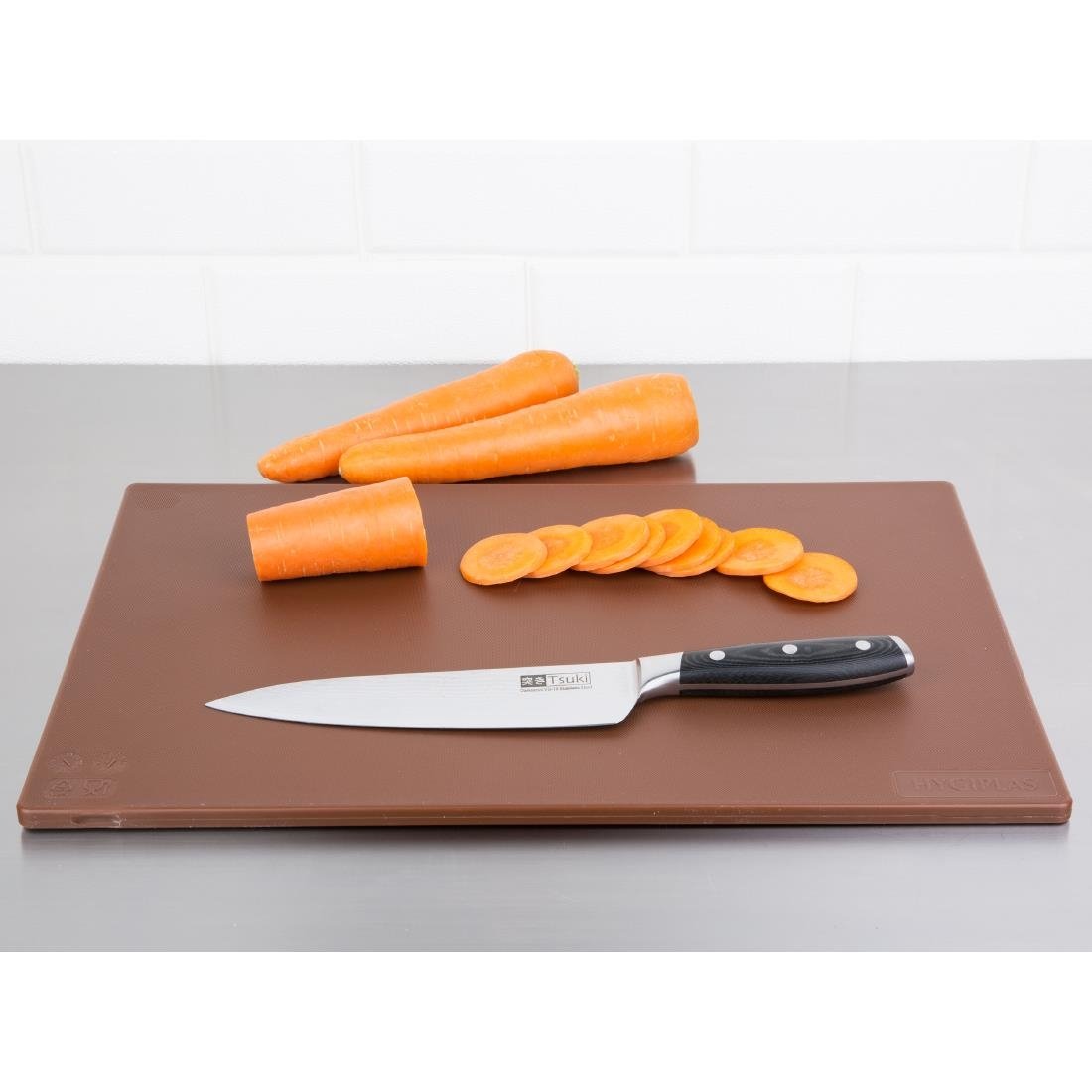 Hygiplas Antibacterial Low Density Chopping Board Brown - 450x300x10mm - HC857