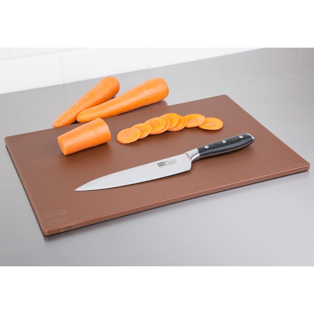 Hygiplas Antibacterial Low Density Chopping Board Brown - 450x300x10mm - HC857