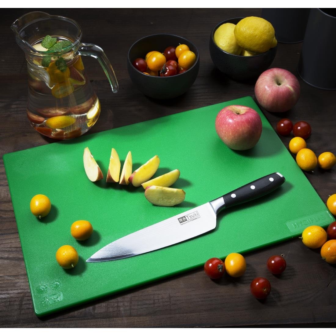 Hygiplas Antibacterial Low Density Chopping Board Green - 450x300x10mm - HC858