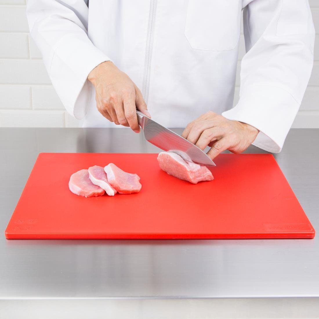 Hygiplas Antibacterial Low Density Chopping Board Red - 450x300x10mm - HC859