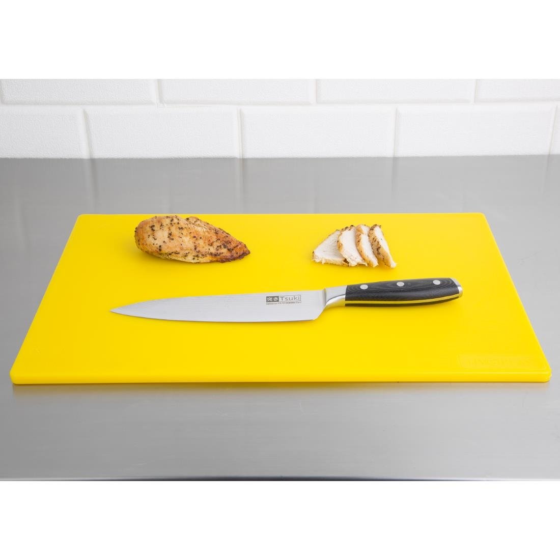 Hygiplas Antibacterial Low Density Chopping Board Yellow - 450x300x10mm - HC861