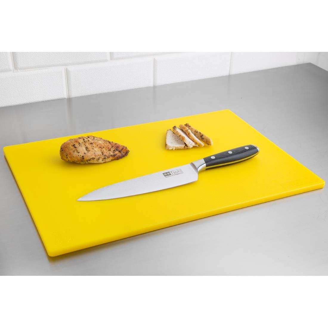 Hygiplas Antibacterial Low Density Chopping Board Yellow - 450x300x10mm - HC861
