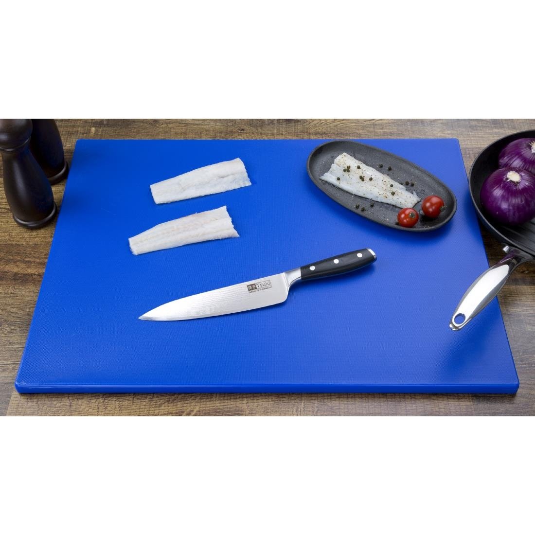 Hygiplas Extra Thick Low Density Chopping Board Blue - 600x450x20mm - HC872