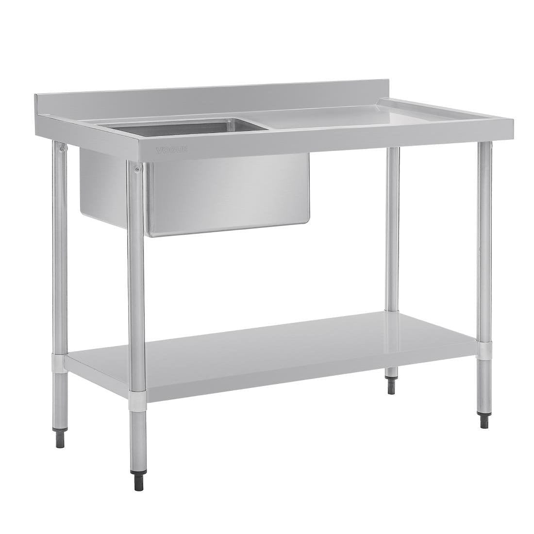 Vogue Single Bowl Sink R/H Drainer - 1200mm 90mm Drain - HC903