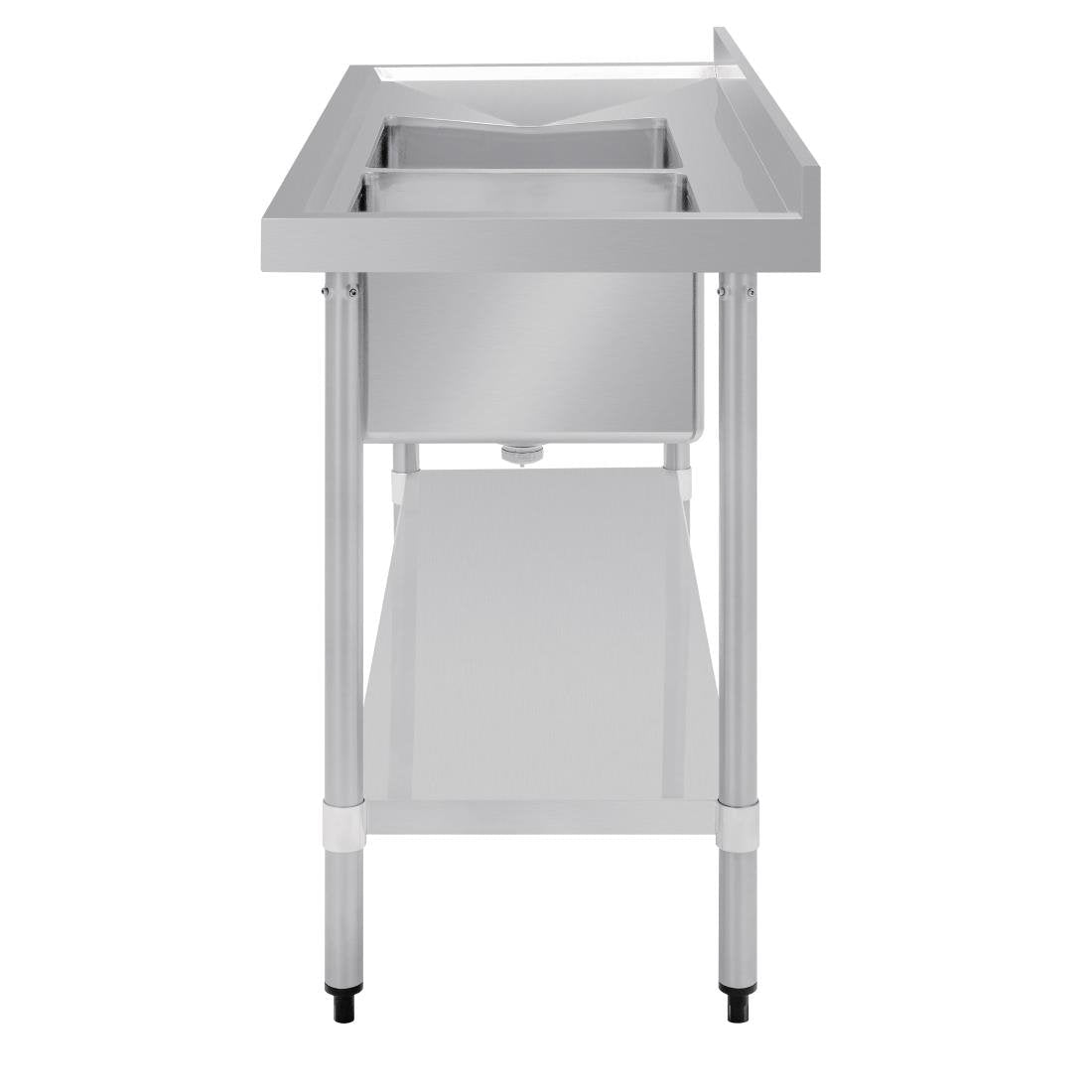 Vogue Double Bowl Sink L/H Drainer - 1800mm 90mm Drain - HC908