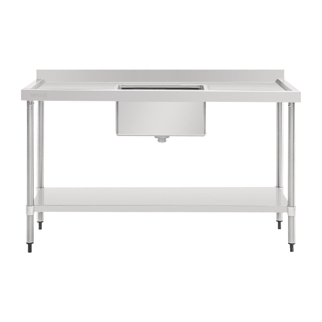 Vogue Single Bowl Sink Double Drainer - 1500mm 90mm Drain - HC906