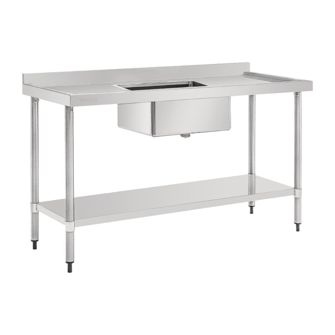 Vogue Single Bowl Sink Double Drainer - 1500mm 90mm Drain - HC906