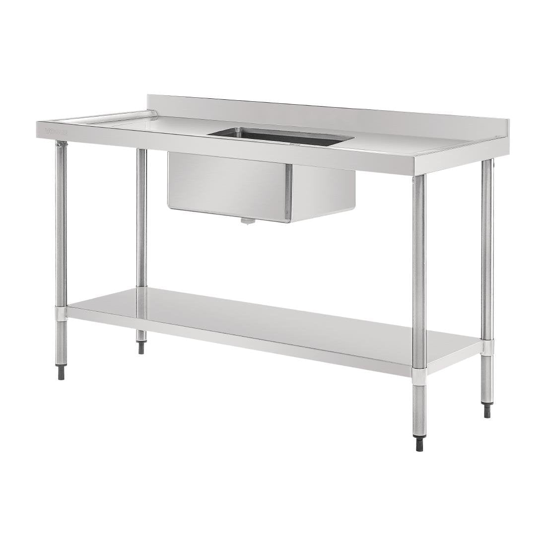 Vogue Single Bowl Sink Double Drainer - 1500mm 90mm Drain - HC906