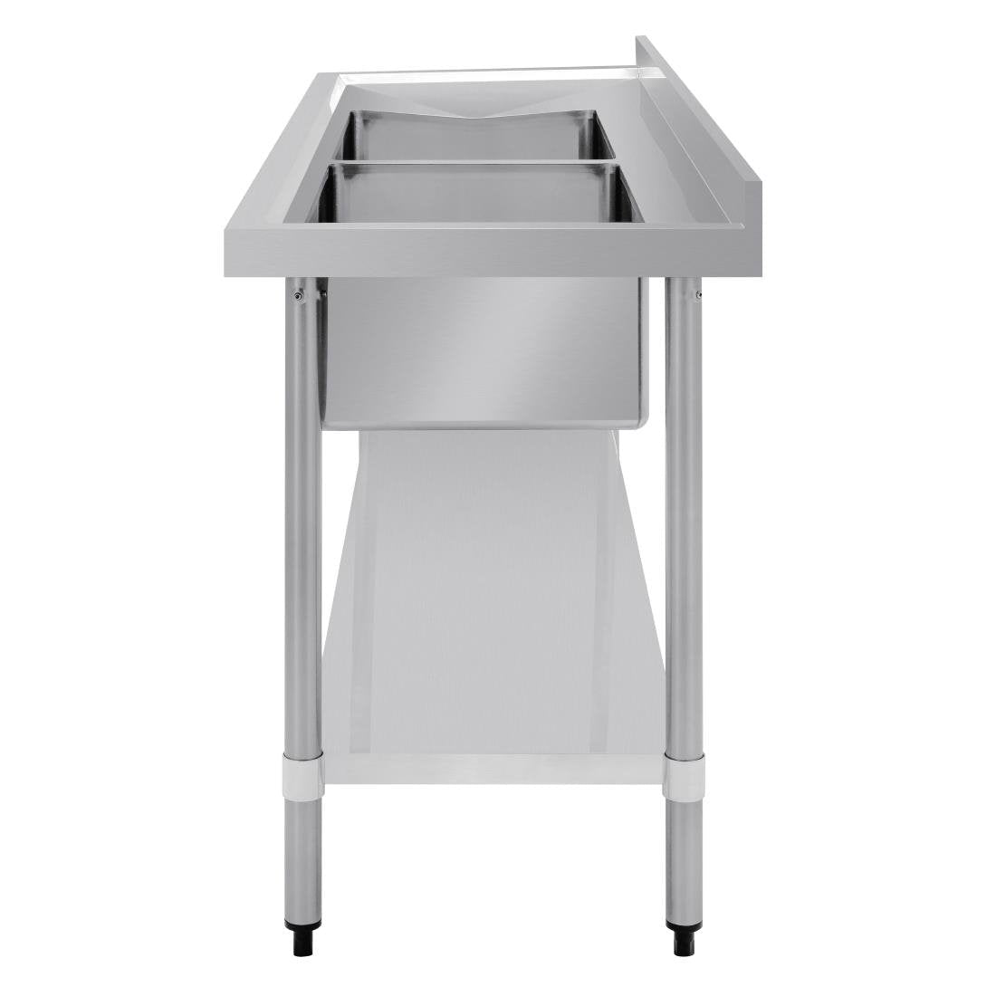 Vogue Double Bowl Sink L/H Drainer - 1800mm 90mm Drain - HC908